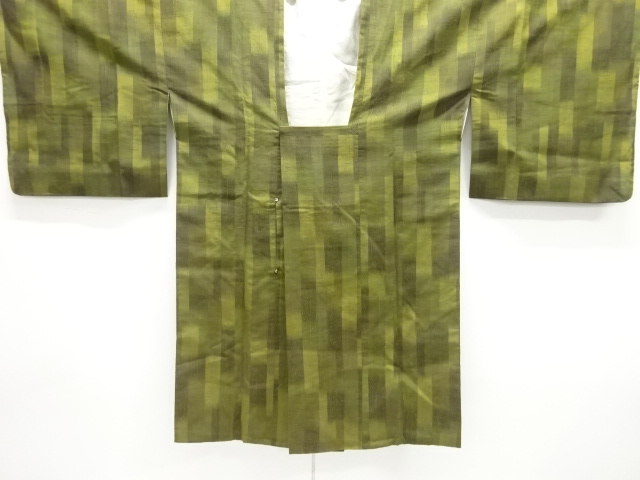 JAPANESE MICHIYUKI COAT / TSUMUGI / WOVEN KASURI PATTERN 